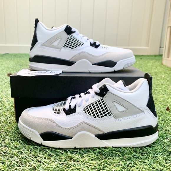 Nike Air Jordan 4 retro military black PS preschool - Picture 1 of 4